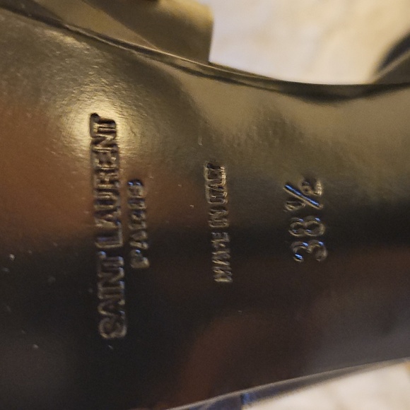 Yves Saint Laurent Nero Women's Leather Heels, Size 38.5 - Picture 7 of 9